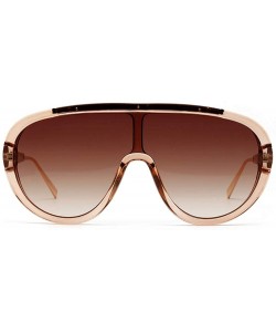 Goggle One Piece Sunglasses Oversized Hot Selling Mens Goggles Sun Glasses Female Summer Uv400 - Clear Brown - CO1976N6ZIE $1...