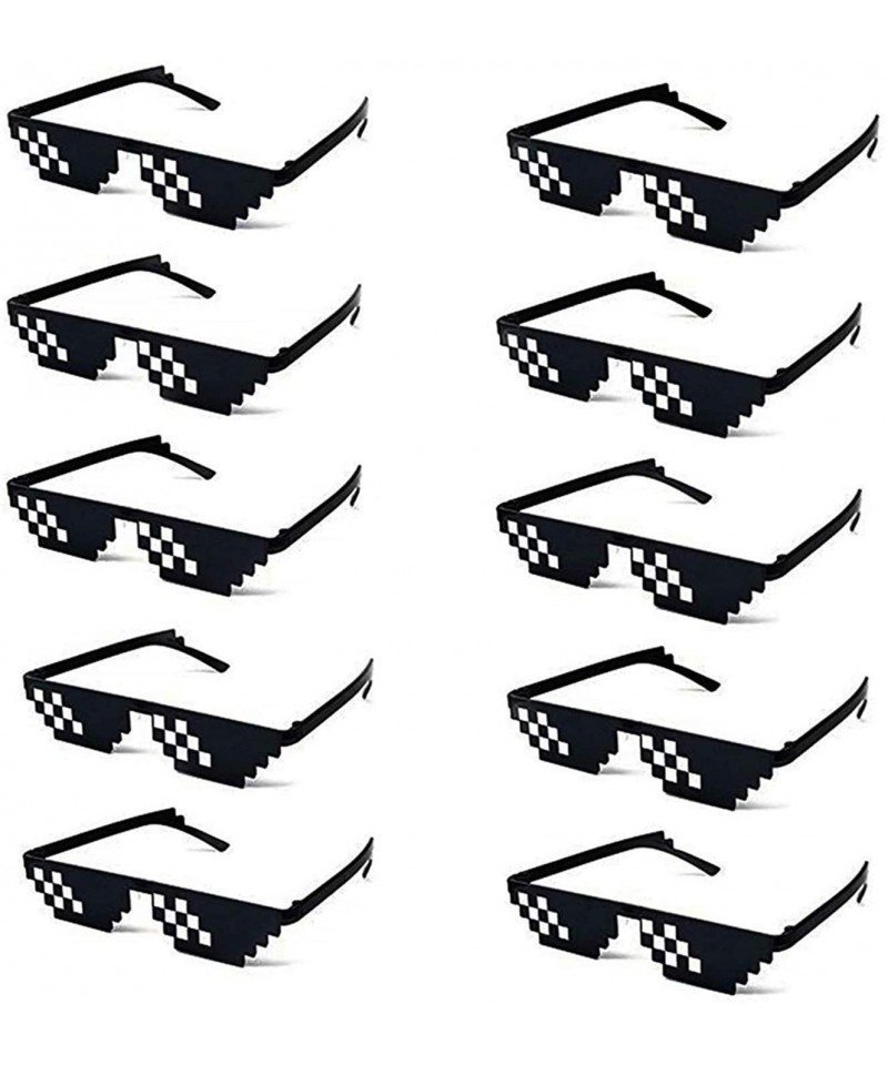 Oversized 10 Pairs Mosaic Party Sunglasses Vintage Eyewear Adult Kids Party Supplies - Tiny Mosaic - CJ192UQNSKH $12.64