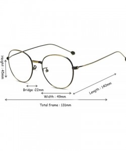 Round Man woman Nearsighted Glasses Retro Myopia Round Metal Glasses Frame - Bronze - CX18G3LDHK9 $30.06