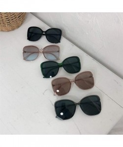 Round Oversized Sunglasses for Women Shades Big Round Sun Glasses Eyewear UV400 - Black Black - CG1906G3IZL $10.74