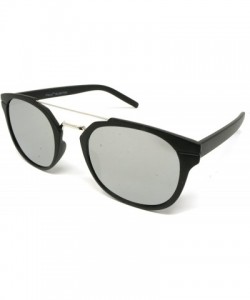 Sport Vintage Retro Top Crossbar Flat Lens - Big Matte Black / Silver Mirror Lens - CW1859ZYW72 $14.03