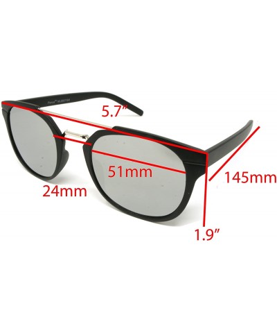 Sport Vintage Retro Top Crossbar Flat Lens - Big Matte Black / Silver Mirror Lens - CW1859ZYW72 $14.03