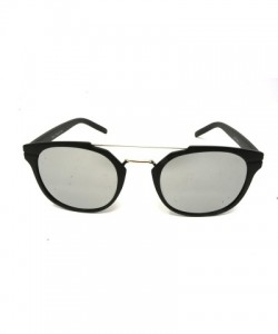 Sport Vintage Retro Top Crossbar Flat Lens - Big Matte Black / Silver Mirror Lens - CW1859ZYW72 $14.03