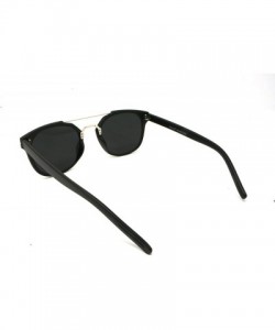 Sport Vintage Retro Top Crossbar Flat Lens - Big Matte Black / Silver Mirror Lens - CW1859ZYW72 $14.03