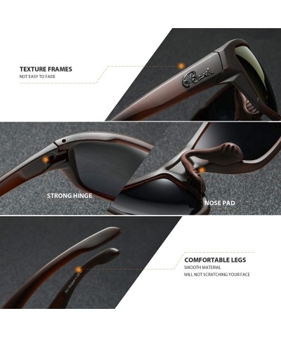 Oversized Polarized Sports Sunglasses for Women and Men Driving Shades Cycling Running UV Protection - Brown - CY1936EDAL6 $2...