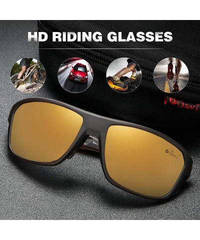 Oversized Polarized Sports Sunglasses for Women and Men Driving Shades Cycling Running UV Protection - Brown - CY1936EDAL6 $2...