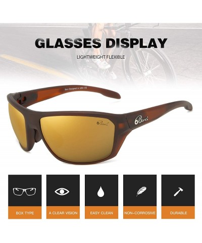 Oversized Polarized Sports Sunglasses for Women and Men Driving Shades Cycling Running UV Protection - Brown - CY1936EDAL6 $2...