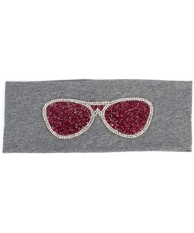 Sport Plain Stretch Headb s Sunglasses Elastic Flat Headb Rhinestones Hair B - Dark Grey-19 - CQ18T04X23R $28.17