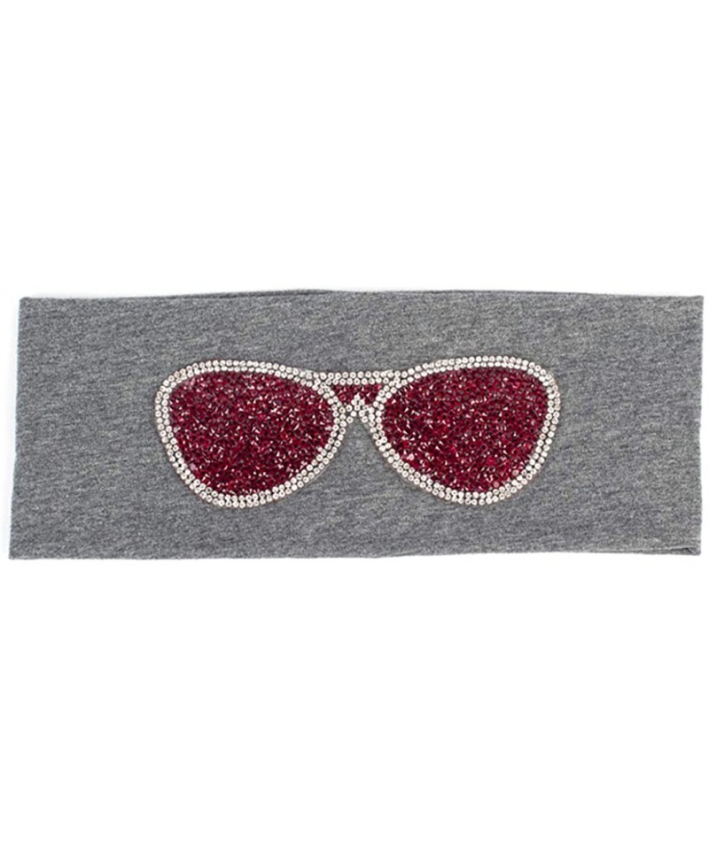 Sport Plain Stretch Headb s Sunglasses Elastic Flat Headb Rhinestones Hair B - Dark Grey-19 - CQ18T04X23R $28.17