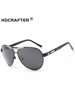 Semi-rimless Fashion Retro Biker Fishing Oversized Polarized Sunglasses for Men 4269 - Gold - CG18ZTD76G4 $13.99