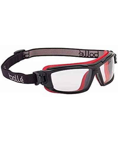 Rectangular Bolle Ultim8 Safety Goggles & Bandana Bundle - Black & Red / Clear Pc Asaf - Platinum - CG197OX4DIZ $40.09