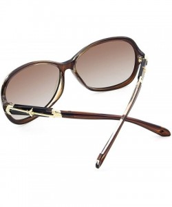 Sport Classic Fashion Oversized Polarized Sunglasses for Women (Driving Outdoors) - Brown Frame Brown Lens - CL18SXOYHLT $10.70