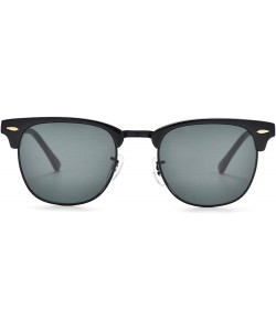 Square sunglasses for women men TR90 frame TAC and crystal glass lens sun glasses - Black Frame/Grey Lens Plastic - C5194R8M2...