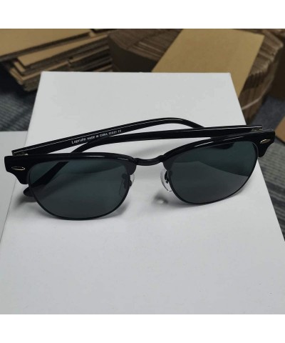 Square sunglasses for women men TR90 frame TAC and crystal glass lens sun glasses - Black Frame/Grey Lens Plastic - C5194R8M2...