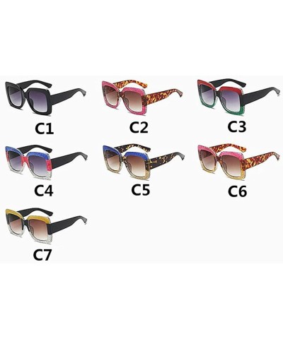 Oversized Polarized Sunglasses Protection Female Fashionwear - G - C118YSLKS38 $7.59