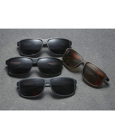 Square Fashion Square Glasses Brand Designer TR90 Frame Polarized Sunglasses For Men - Brown - C418TOI8O65 $14.02