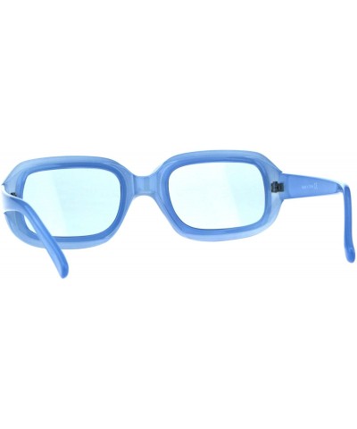 Rectangular Womens Mod Thick Rectangular Retro Designer Sunglasses - All Blue - CH18CC824H8 $27.69