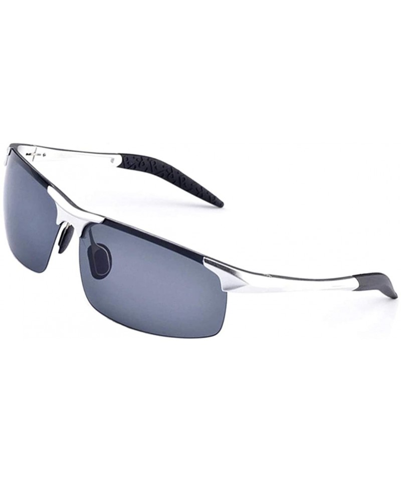 Sport Sports Goggles Driving Glasses Polarized Sunglasses Unbreakable Metal Frame - Silver - C617Y097GSA $13.89