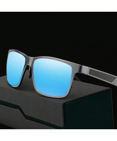 Oversized Aluminum Men's Polarized Mirror SunGlasses Male Driving Silver Whitemercury - Black Blackgray - CT18YNDDW67 $39.89