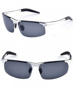 Sport Sports Goggles Driving Glasses Polarized Sunglasses Unbreakable Metal Frame - Silver - C617Y097GSA $13.89