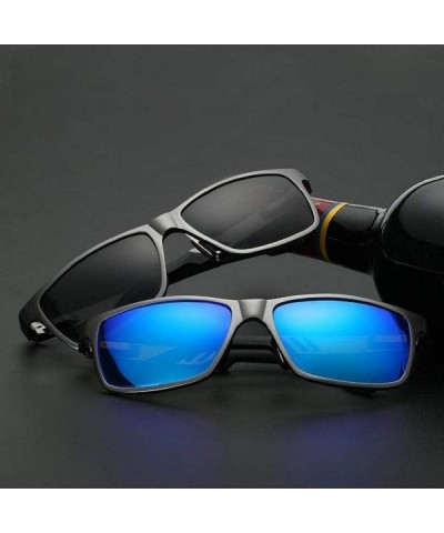Oversized Aluminum Men's Polarized Mirror SunGlasses Male Driving Silver Whitemercury - Black Blackgray - CT18YNDDW67 $39.89