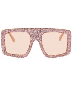 Semi-rimless Fashion Punk Sunglasses for Women Men - Square Glasses Matel Frame UV400 Protection - Shinny Pink - C918AK9RD7T ...
