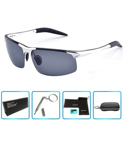 Sport Sports Goggles Driving Glasses Polarized Sunglasses Unbreakable Metal Frame - Silver - C617Y097GSA $13.89