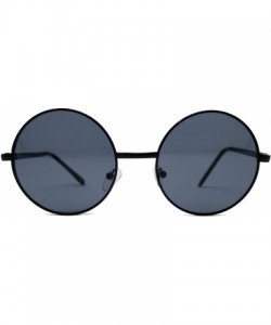 Sport Retro Hippie Round Lennon style Color lens IL1014 - Black/ Black - CN18L7TG369 $9.73