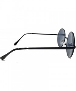 Sport Retro Hippie Round Lennon style Color lens IL1014 - Black/ Black - CN18L7TG369 $9.73