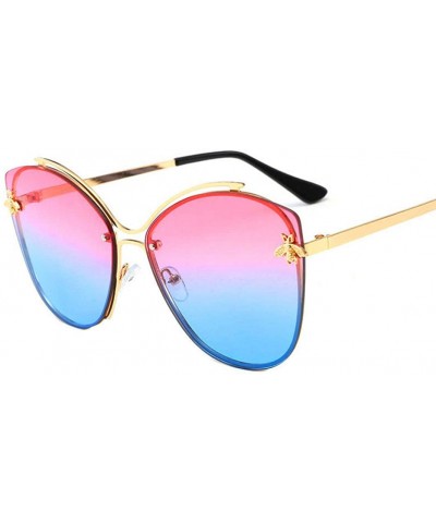 Aviator Frameless Sunglasses for Women Men Occident Sunglasses Wild Cute Bee Sun Glasses - 6 - CR18U354Y4K $19.00