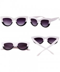 Goggle Vintage Retro Cateye Sunglasses for Women Oversized Cat Eye Clout Goggles Fashion Glasses Mirror UV400 Protection - C2...
