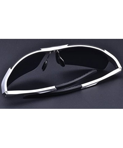 Sport Sports Goggles Driving Glasses Polarized Sunglasses Unbreakable Metal Frame - Silver - C617Y097GSA $13.89