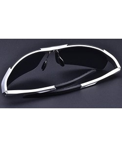 Sport Sports Goggles Driving Glasses Polarized Sunglasses Unbreakable Metal Frame - Silver - C617Y097GSA $13.89