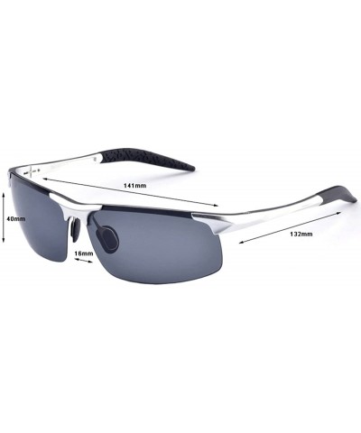 Sport Sports Goggles Driving Glasses Polarized Sunglasses Unbreakable Metal Frame - Silver - C617Y097GSA $13.89