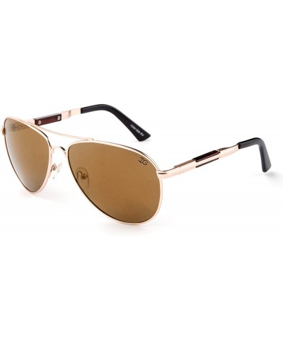 Aviator Glutam" Flash - Modern Aviator Style Fashion Sunglasses with Flash/Mirror Lenses - Brown - CI17YKEUD9G $9.71