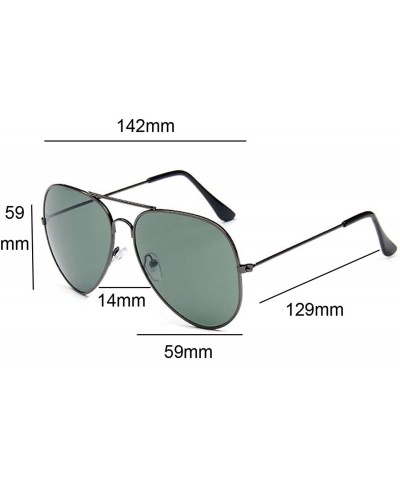 Sport Classic Aviator Sunglasses Eyeglasses - Gun Frame Dark Green Lens - CR18DHDTAZT $10.29