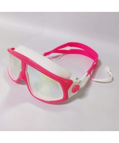 Goggle Youth Children Goggles Children Big Box Swimming Goggles Waterproof Anti-Fog - Rose Red + White - CP18YYYOA0Y $33.28