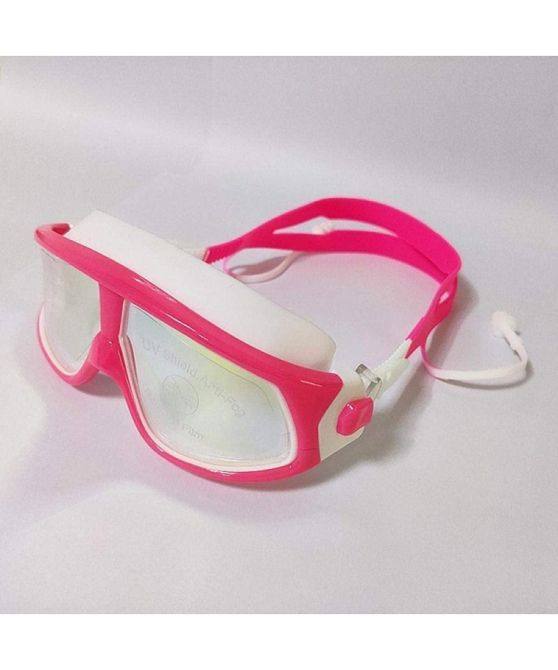 Goggle Youth Children Goggles Children Big Box Swimming Goggles Waterproof Anti-Fog - Rose Red + White - CP18YYYOA0Y $33.28