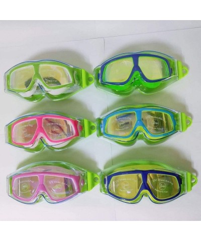 Goggle Youth Children Goggles Children Big Box Swimming Goggles Waterproof Anti-Fog - Rose Red + White - CP18YYYOA0Y $33.28