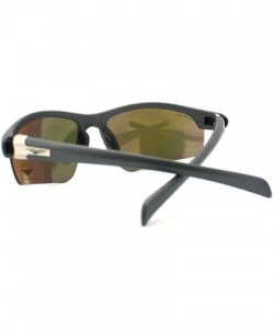 Wrap All Sports Sunglasses Mens Half Rim Stylish Comfort Eyewear - Gray - C711CE0B82F $9.63