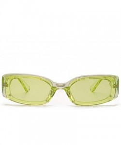 Square Trendy Rectangle Sunglasses Small Plastic Frame Colored Lens - Green - CS18ANZT2MK $9.16