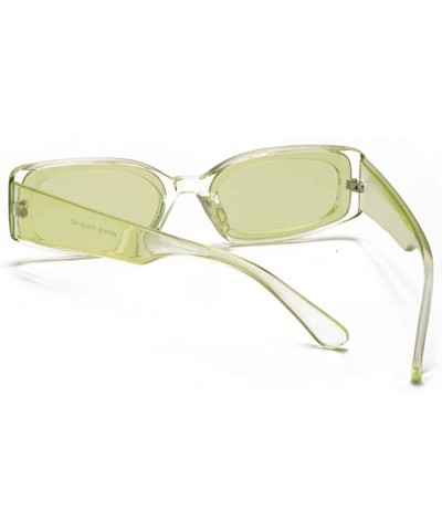 Square Trendy Rectangle Sunglasses Small Plastic Frame Colored Lens - Green - CS18ANZT2MK $9.16