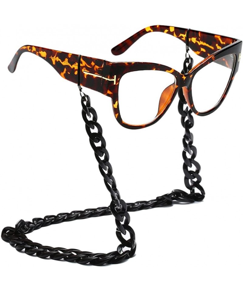 Oversized Oversized Frame Lady Travel Beach Sun Protect Sunglasses with Lanyard Chain - Black&red - CG18CYT9WZ0 $18.80