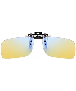 Wrap Retro Polarized Clip on Flip up Plastic Sunglasses Driving Fishing Traveling for Women UV Protection - Yellow - CA19075N...