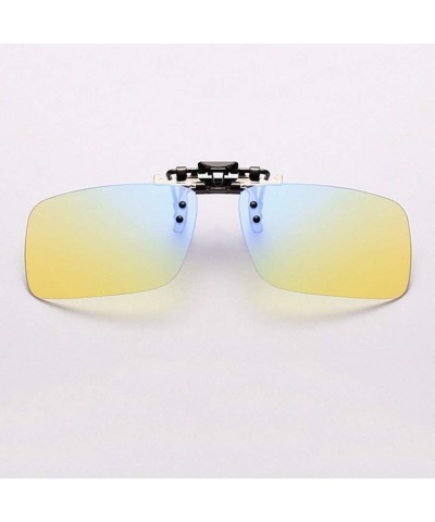 Wrap Retro Polarized Clip on Flip up Plastic Sunglasses Driving Fishing Traveling for Women UV Protection - Yellow - CA19075N...