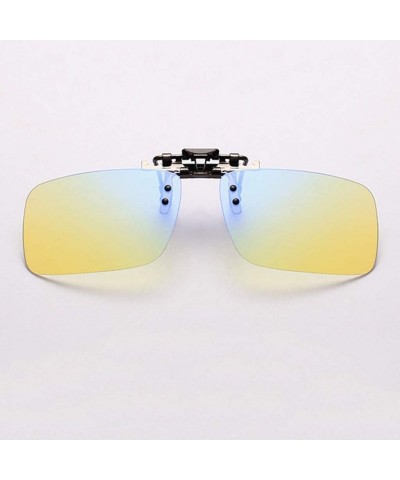 Wrap Retro Polarized Clip on Flip up Plastic Sunglasses Driving Fishing Traveling for Women UV Protection - Yellow - CA19075N...