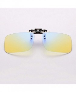 Wrap Retro Polarized Clip on Flip up Plastic Sunglasses Driving Fishing Traveling for Women UV Protection - Yellow - CA19075N...