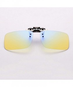 Wrap Retro Polarized Clip on Flip up Plastic Sunglasses Driving Fishing Traveling for Women UV Protection - Yellow - CA19075N...