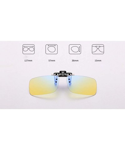 Wrap Retro Polarized Clip on Flip up Plastic Sunglasses Driving Fishing Traveling for Women UV Protection - Yellow - CA19075N...