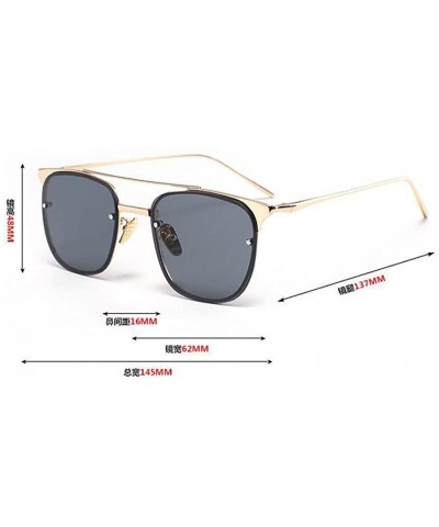 Square Summer Men Women Metal Frame Square Mirror Sunglasses Beach Unisex Eyewear UV400 - Green - CV12KCV9R3J $9.45